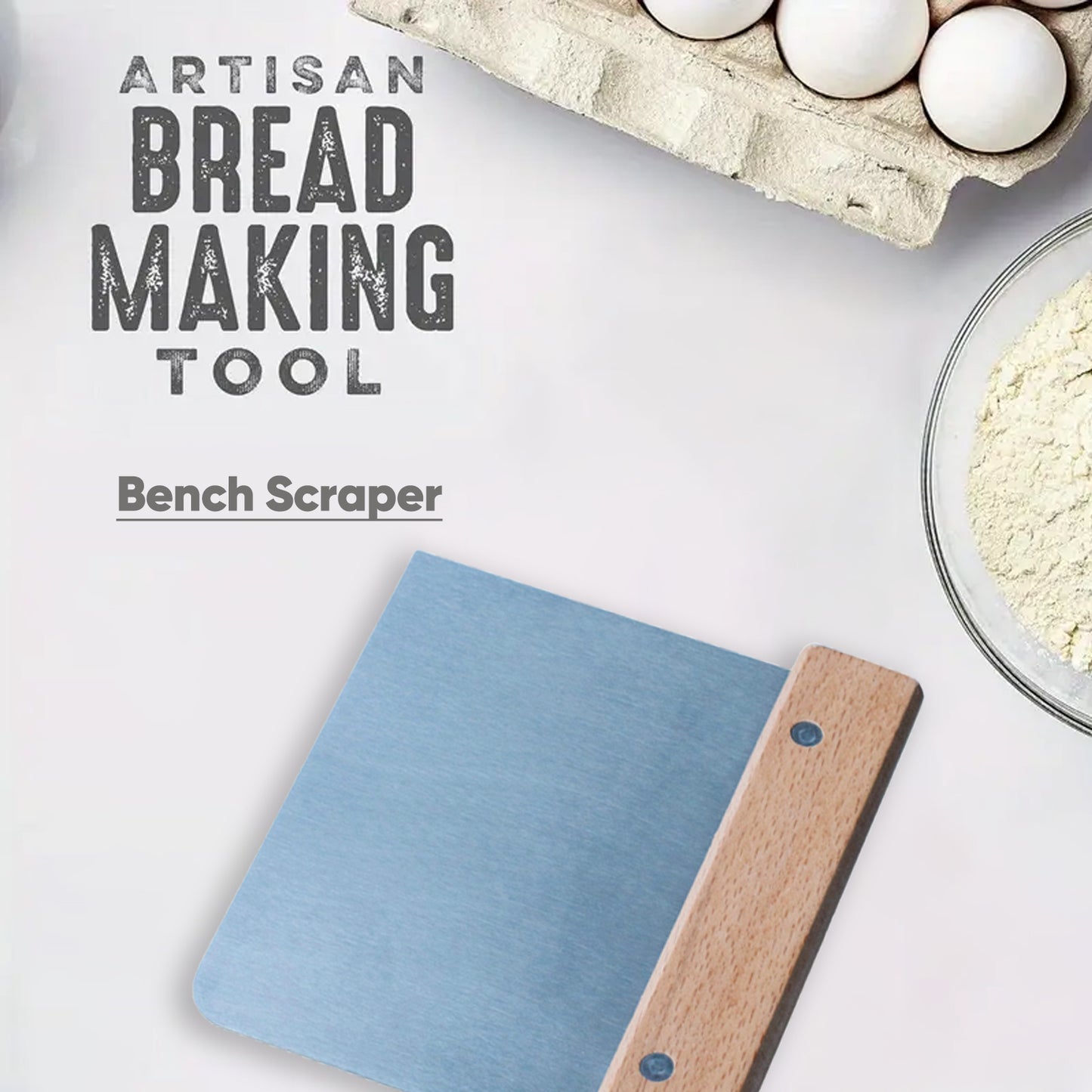 Sourdough Starter Kit - Round Handmade Rattan Banneton Proofing Basket with Bread Baking Tools and 2025 Leaflet Sourdough Bread Baking Supplies